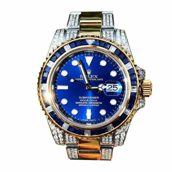 Rolex Submariner Date 18038 “Iced Out Blue Dial” Exact Quality 1:1
