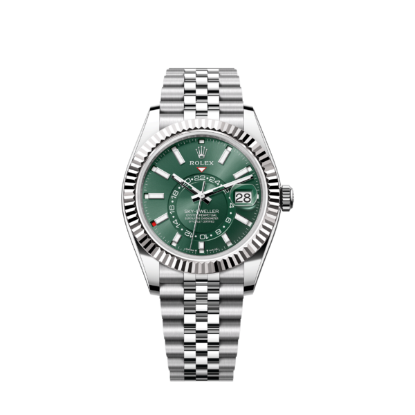 Rolex Sky-Dweller, 42mm, Oystersteel and 18k White Gold, Green, Jubilee, Ref# 336934-0002 1:1