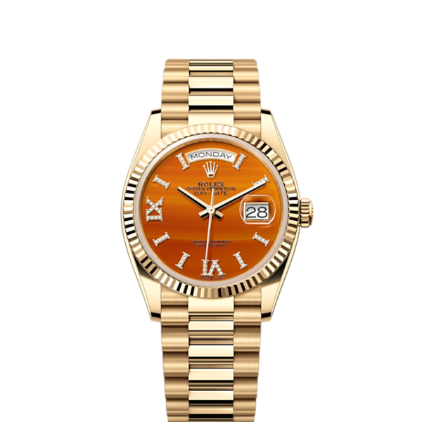 Rolex Day-Date 36, 18k Yellow Gold with Diamond-set, 36mm, Ref# 128238-0088 1:1