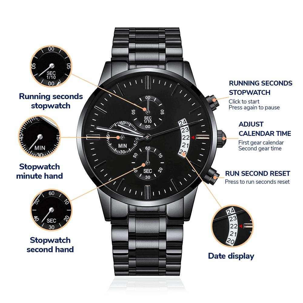 Act Justly Engraved Men's Watch Multifunction Stainless Steel W Copper Dial - Image 3