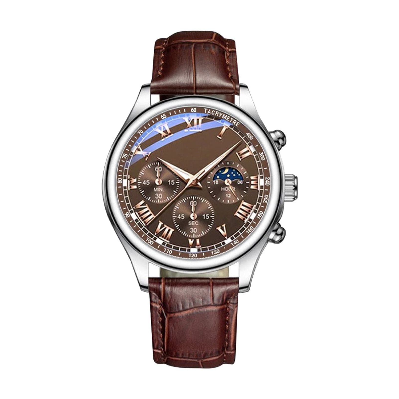 Men's Classic Automatic Mechanical Day Calendar Luxury Leather Band Watch, Gift for Men Father - Image 3