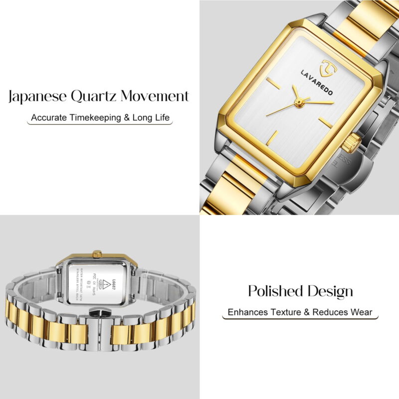Watches for Women Luxury Ladies Quartz Wrist Watches with Stainless Steel Bracelet,Waterproof Square Ladies Watches Mother's Day Gifts for Women