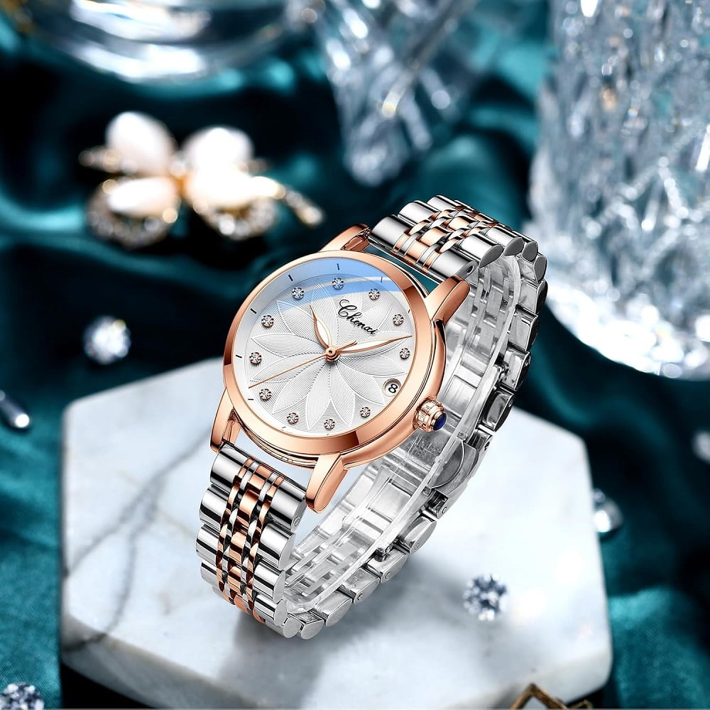 Women's Sapphire Watches Automatic Mechanical Gold Bracelet Ladies Skeleton Wrist Watch - Image 3