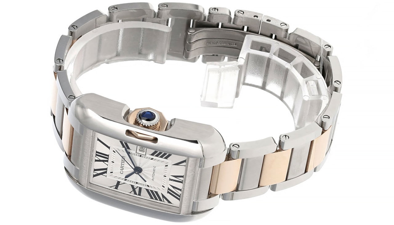 Cartier Tank Anglaise Women's Silver Dial 18K Links Automatic Watch W5310019 - Image 4