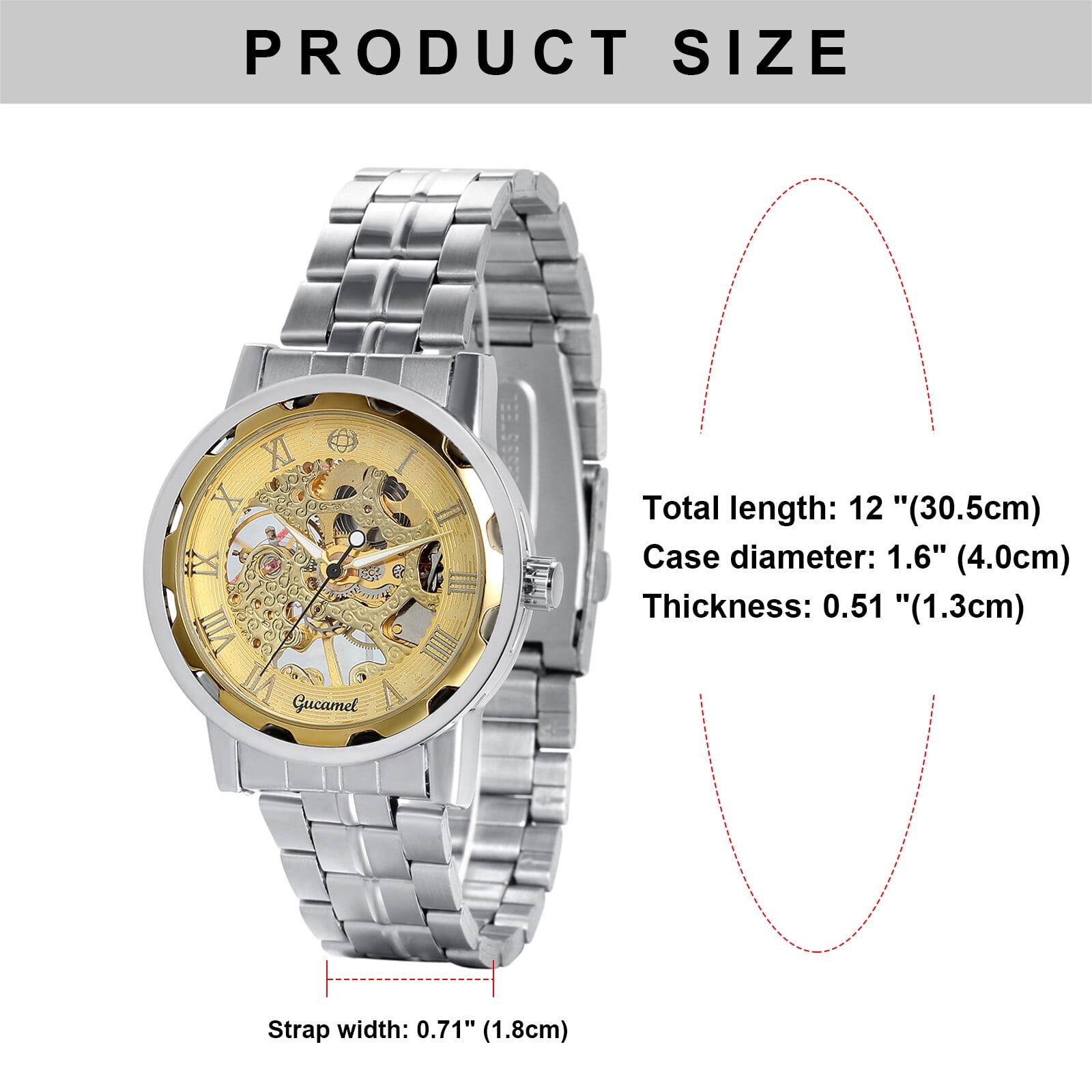 Luxury Mens Skeleton Mechanical Watch Steampunk Stainless Steel Wrist Watches - Image 6