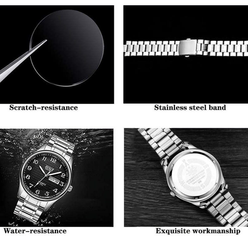 BOSCK Analog Mens Watch,40mm Easy Read Stainless Steel Business Watch for Men, Men's Wrist Watches