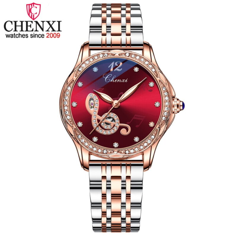 CHENXI Rose Gold Women Automatic Mechanical Watches Top Brand Stainless Steel Waterproof Watch 2022 New Hollow Wristwatch