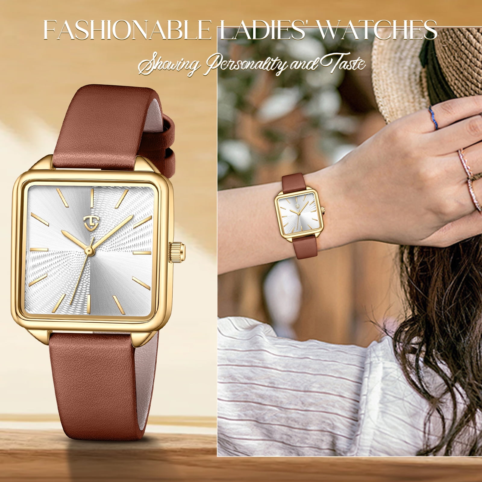 Woman Watch Elegant Square Dial Watches with Leather Strap Waterproof Classic Simple Womens Quartz Watch Gift for Woman - Image 5
