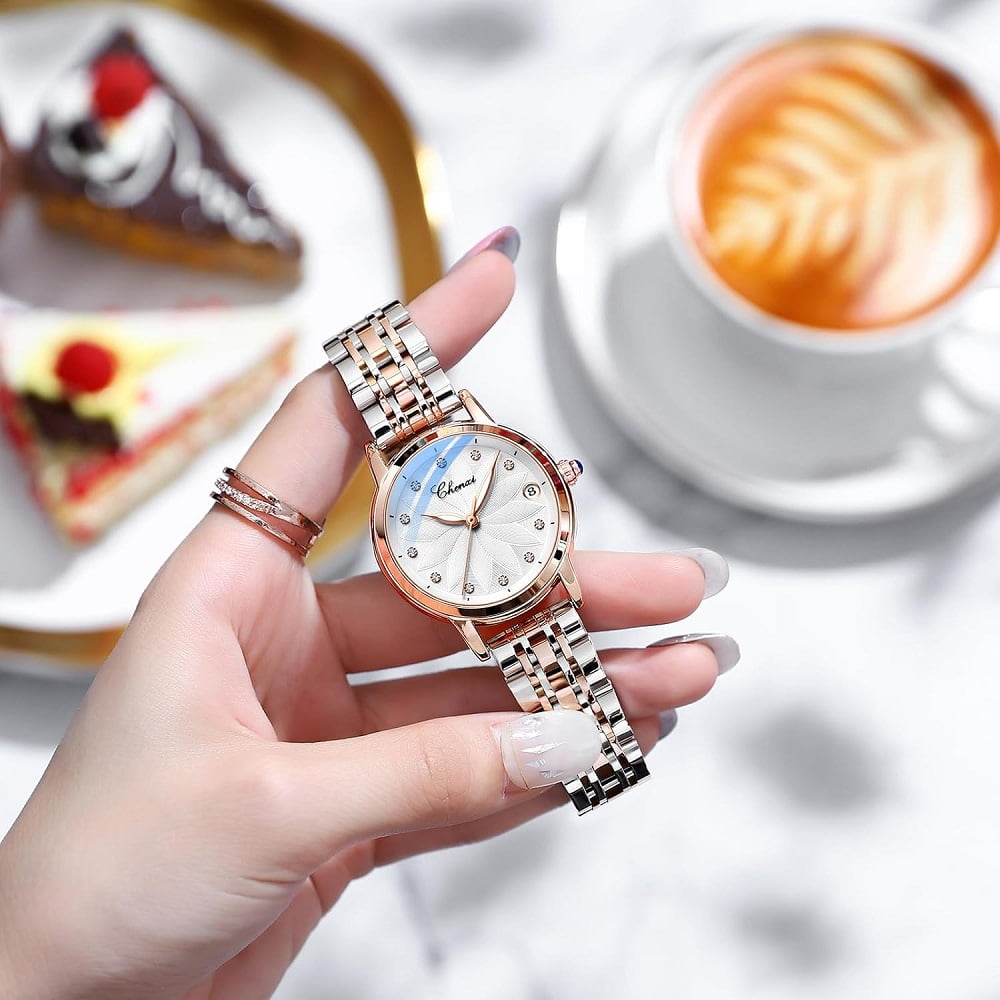Women's Sapphire Watches Automatic Mechanical Gold Bracelet Ladies Skeleton Wrist Watch - Image 6