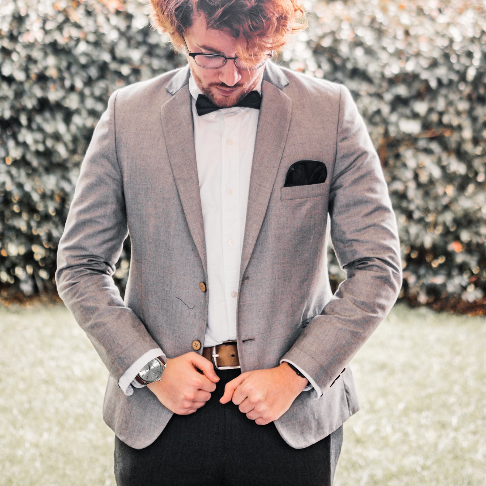Men Automatic Mechanical Wrist Watch with PU Band (White+Silver+Brown) - Image 3