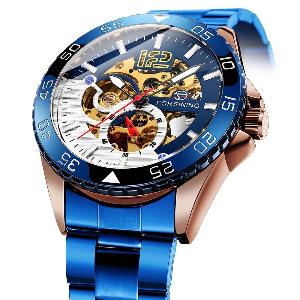 Men's Luxury Fashion Mechanical Watch Casual Stainless Steel Hollow Waterproof Luminous Sports Automatic Mechanical Watch - Image 3