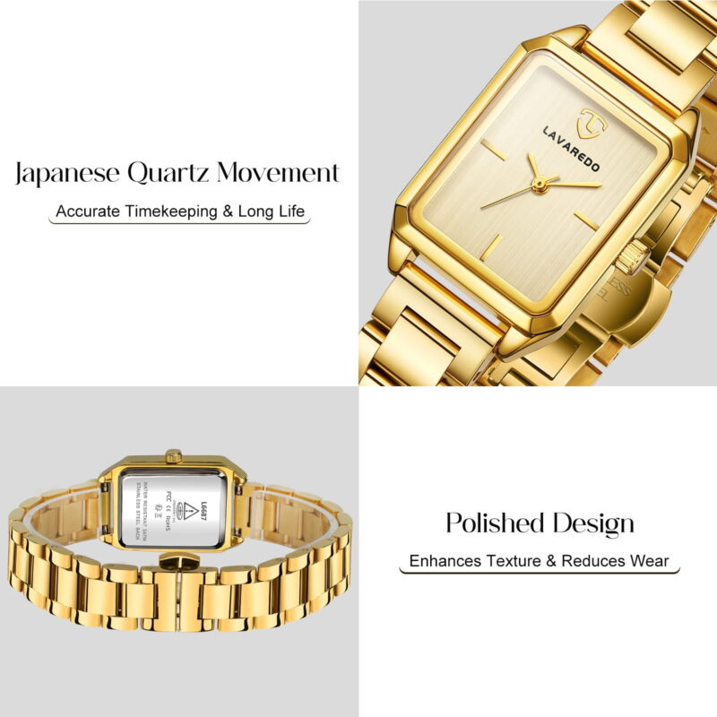 Watches for Women Luxury Ladies Quartz Wrist Watches with Stainless Steel Bracelet,Waterproof Square Ladies Watches Mother's Day Gifts for Women