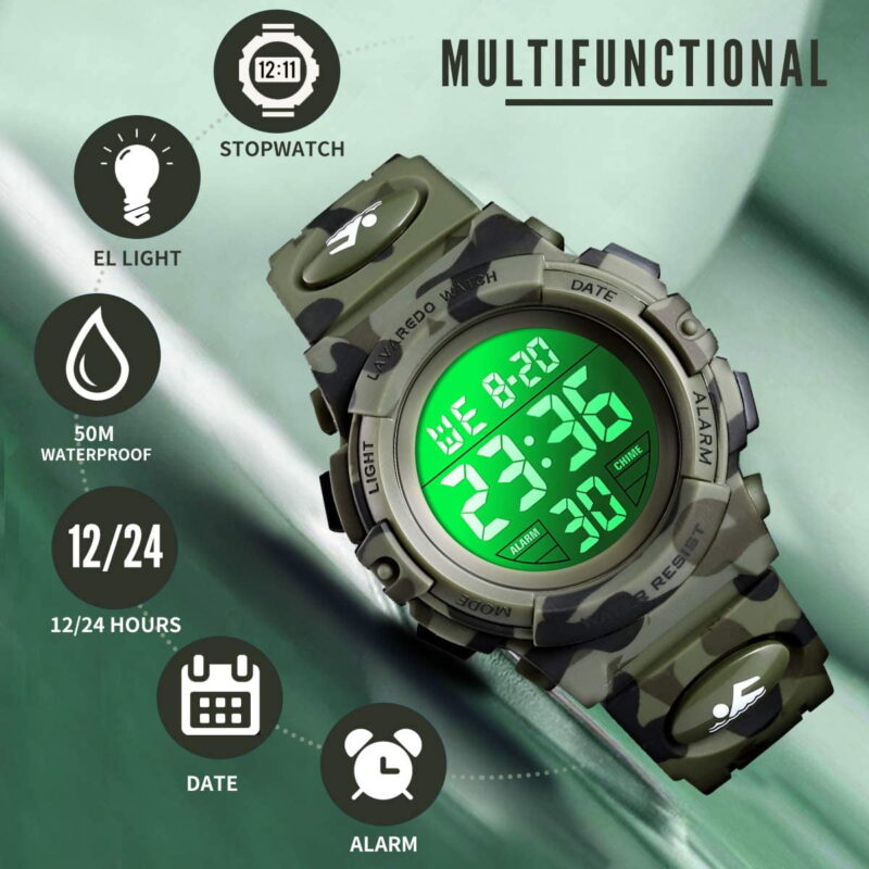 Kids Digital Sports Watch for Age 4-15 Waterproof Watches with Alarm Stopwatch Wrist Watches for Boys Girls Birthday Chriatmas Gift for Kids