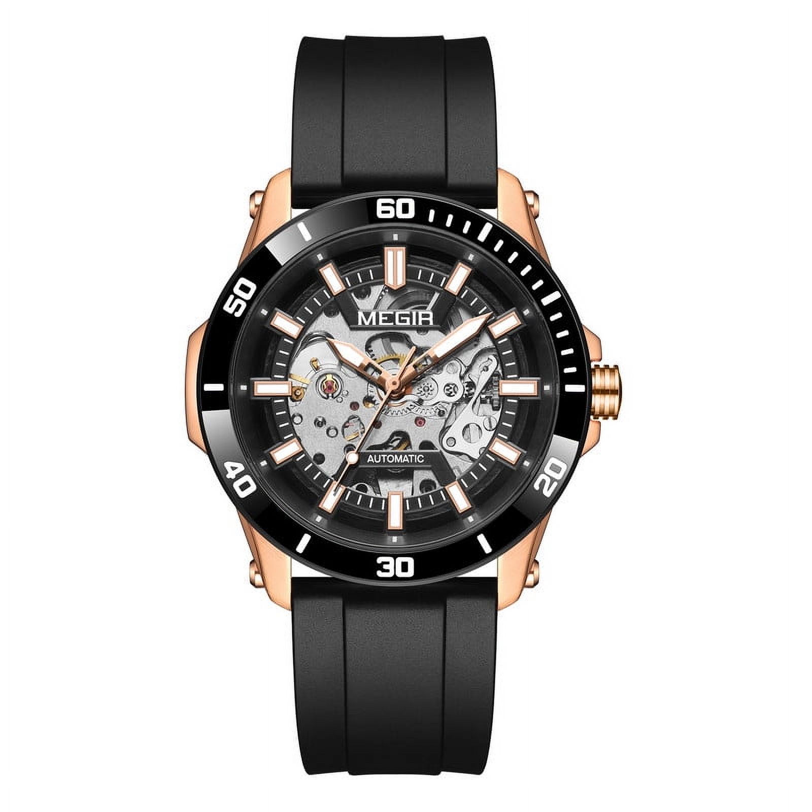 MEGIR Fashion Hollow Out Mechanical Watch for Men Stainless Steel Case Sapphire Automatic Wristwatch - Image 3