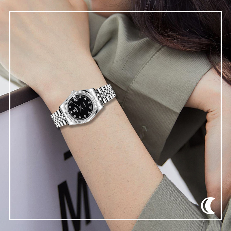 【START】Women's Automatic Mechanical Watch Leisure Fashion Metal Women's Watch Zircon Dial Waterproof Date Function