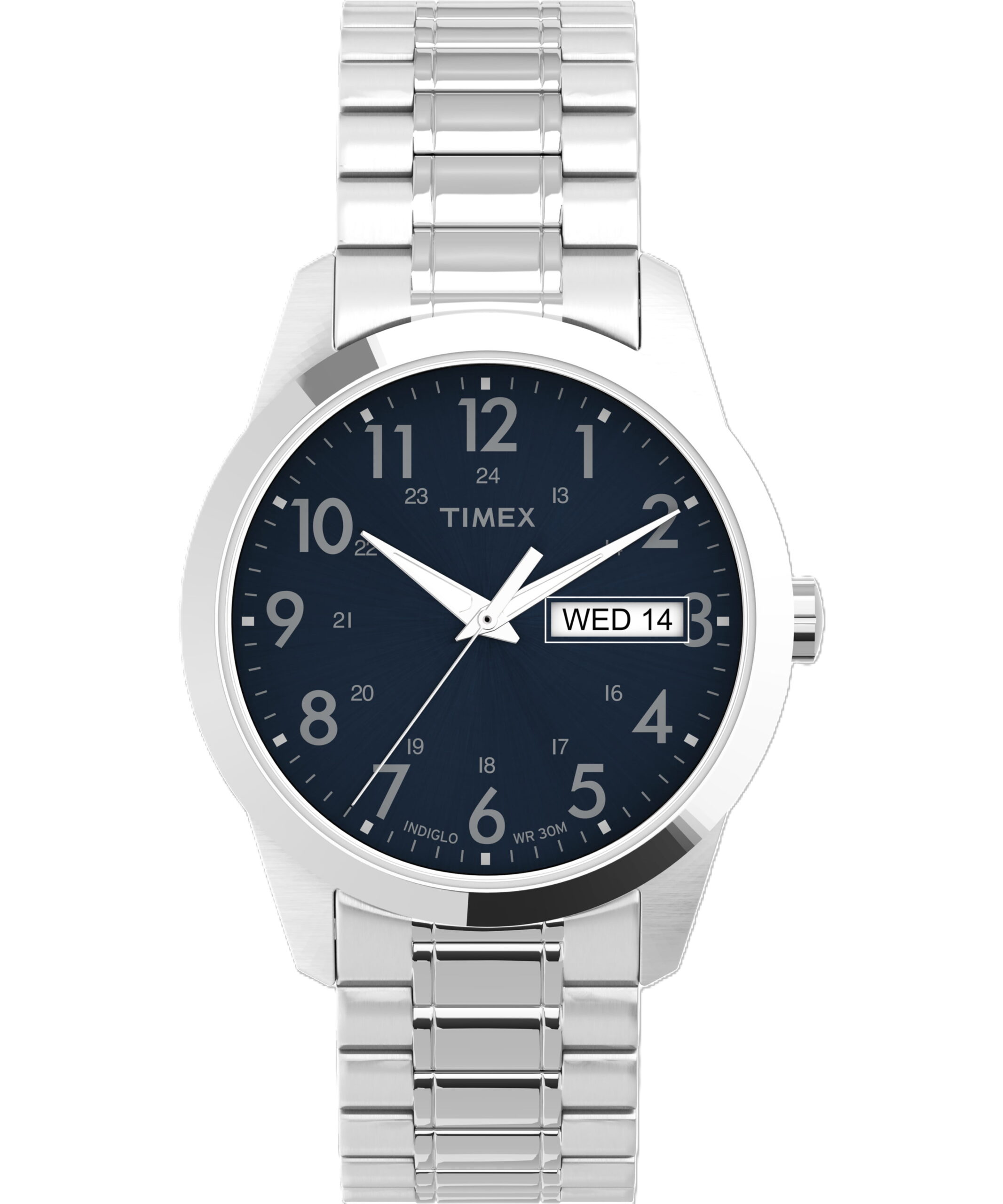 Timex Men's South Street Sport Silver/Blue 36mm Casual Watch, Expansion Band - Image 2