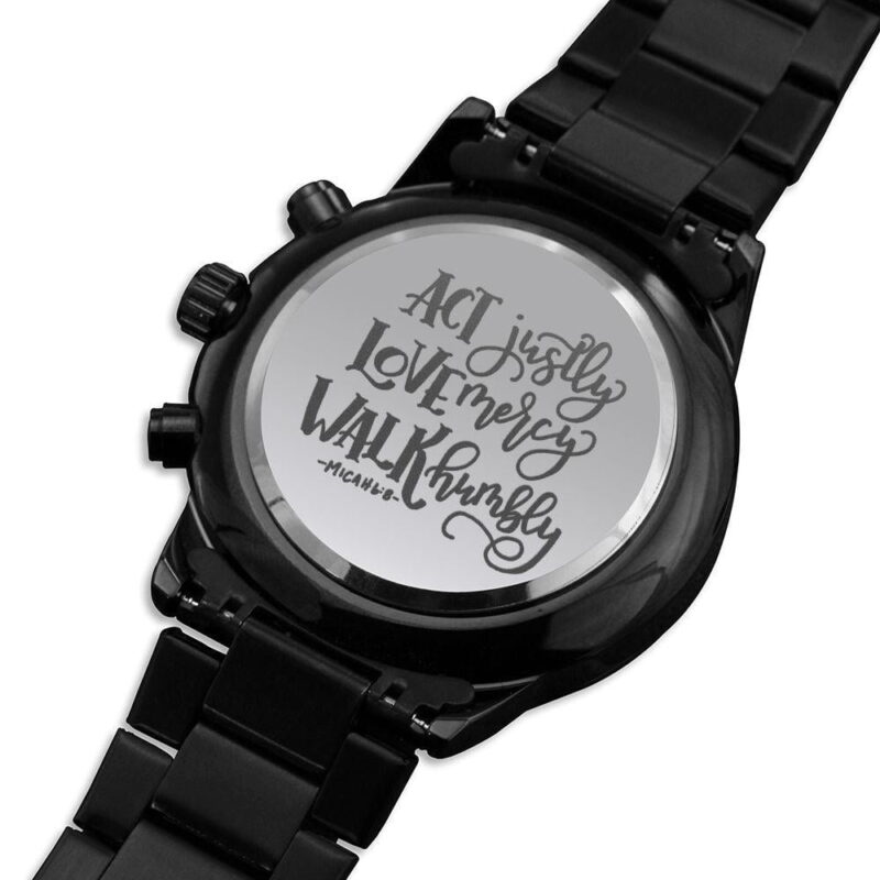 Act Justly Engraved Men's Watch Multifunction Stainless Steel W Copper Dial
