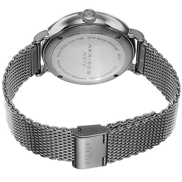 Men's Quartz GMT & Date Stainless Steel Silver-Tone Strap Watch