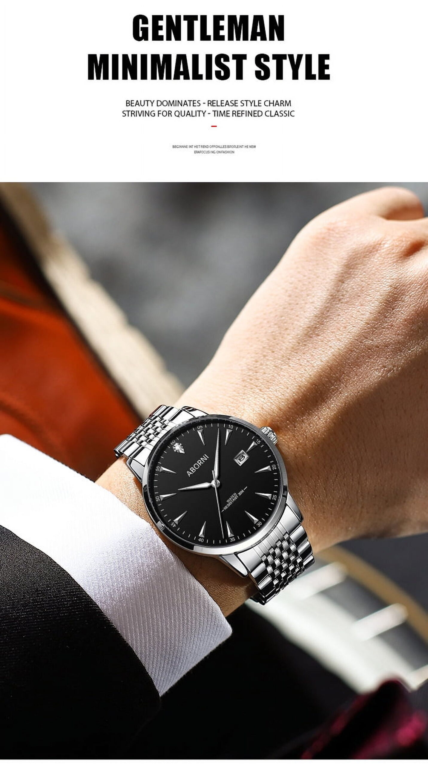 Men's Solid Stainless Steel Business Style Wristwatch - Image 5