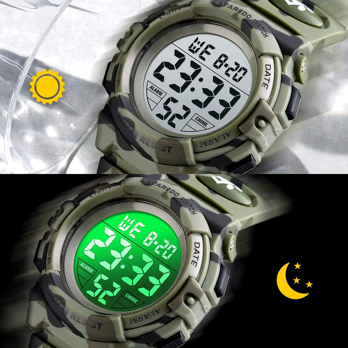 Kids Digital Sports Watch for Age 4-15 Waterproof Watches with Alarm Stopwatch Wrist Watches for Boys Girls Birthday Chriatmas Gift for Kids - Image 4