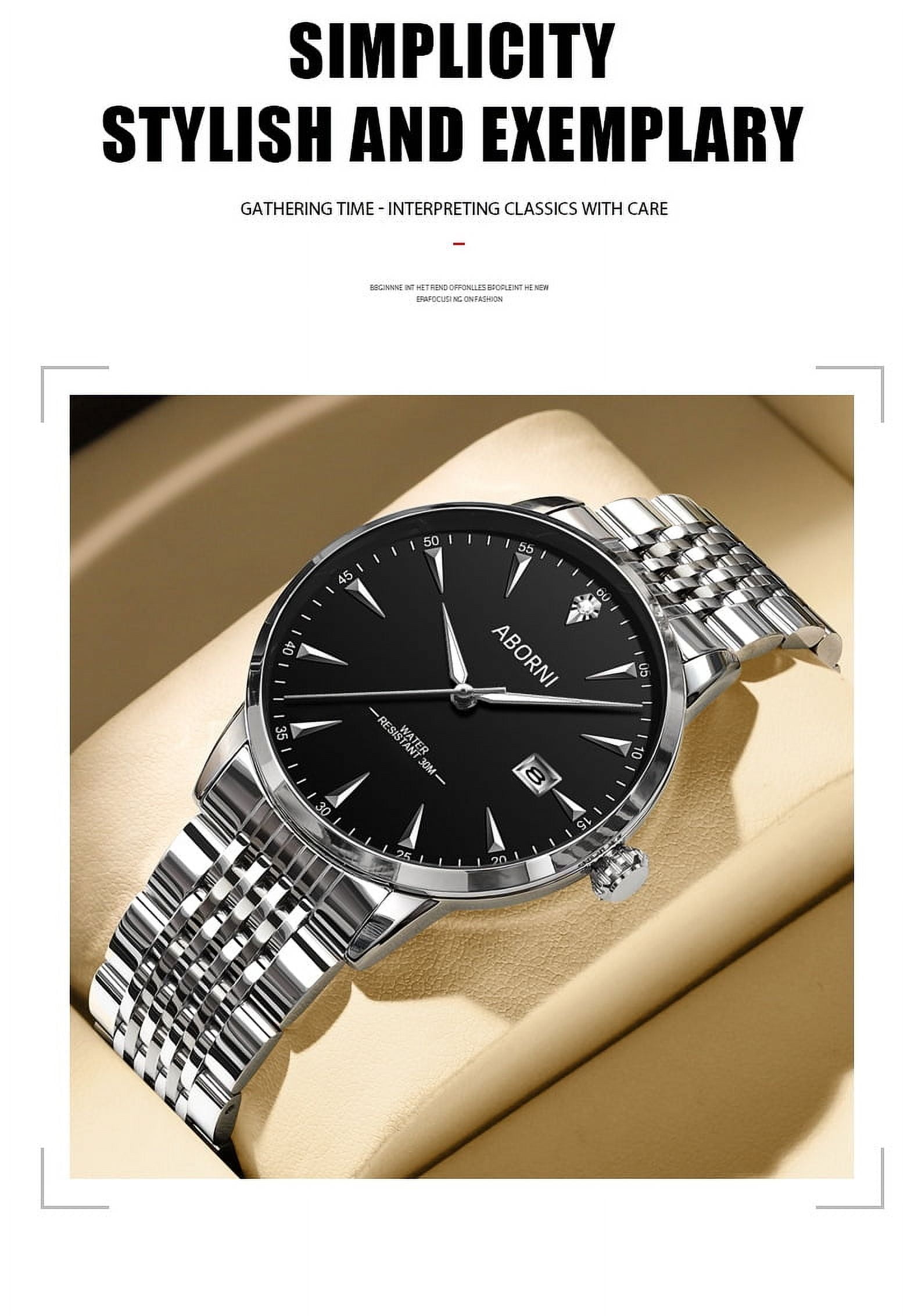 Men's Solid Stainless Steel Business Style Wristwatch - Image 4