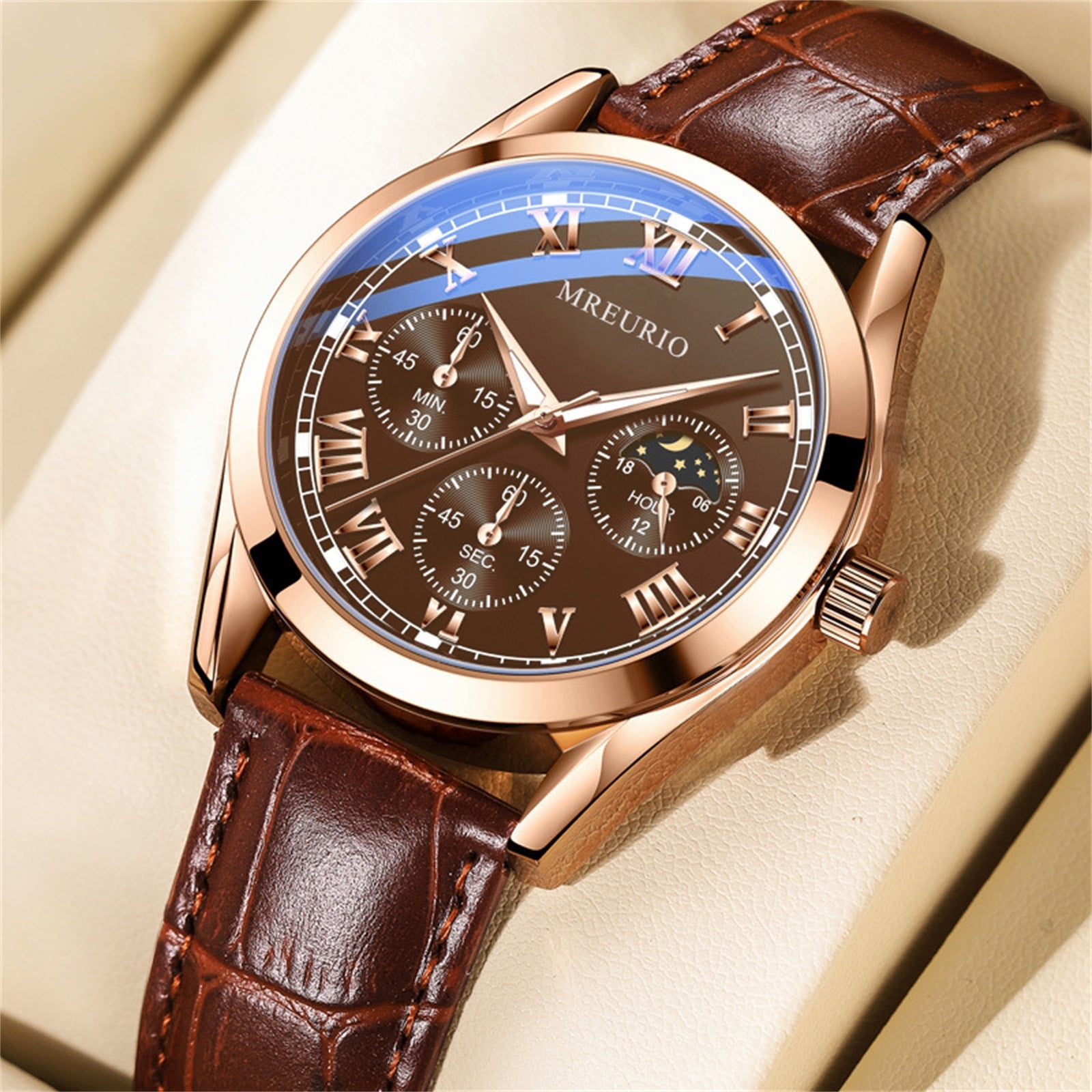 LEHOZIHEQ Men Skeleton Watch Automatic Mechanical Dress Casual Leather Wrist Watches - Image 4