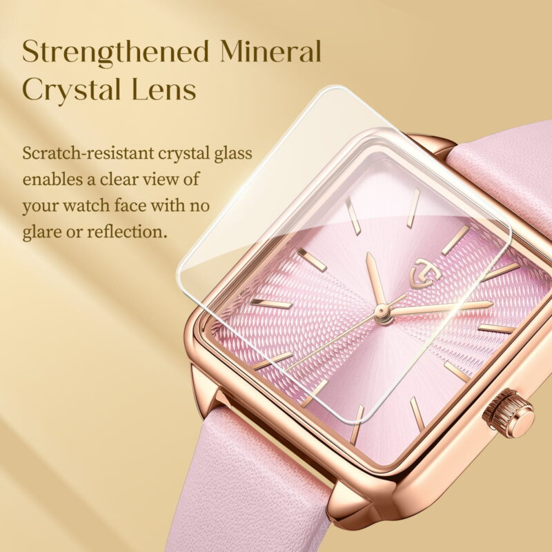 Woman Watch Elegant Square Dial Watches with Leather Strap Waterproof Classic Simple Womens Quartz Watch Gift for Woman