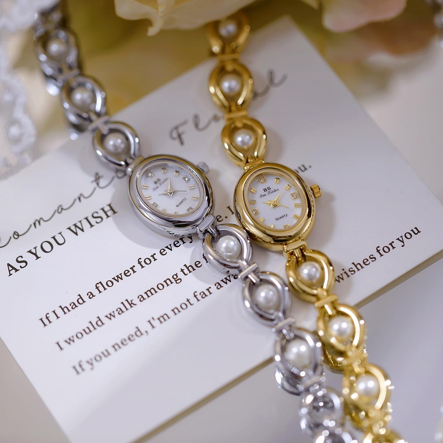 Fashion Women's Dress Watch Elegant Pearl Oval dial Ladies Bracelet Waterproof Analog Casual Watch - Image 6