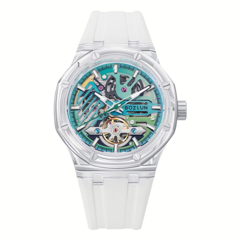 BOZLUN Mens Watch Skeleton Luxury Mechanical Luminous Waterproof Self-Winding Wrist Watch