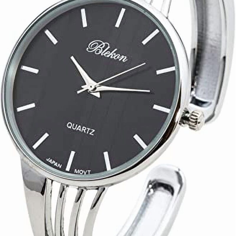 Blekon Collections Quartz Women's 34mm Case Elegant Cuff Bangle Watch