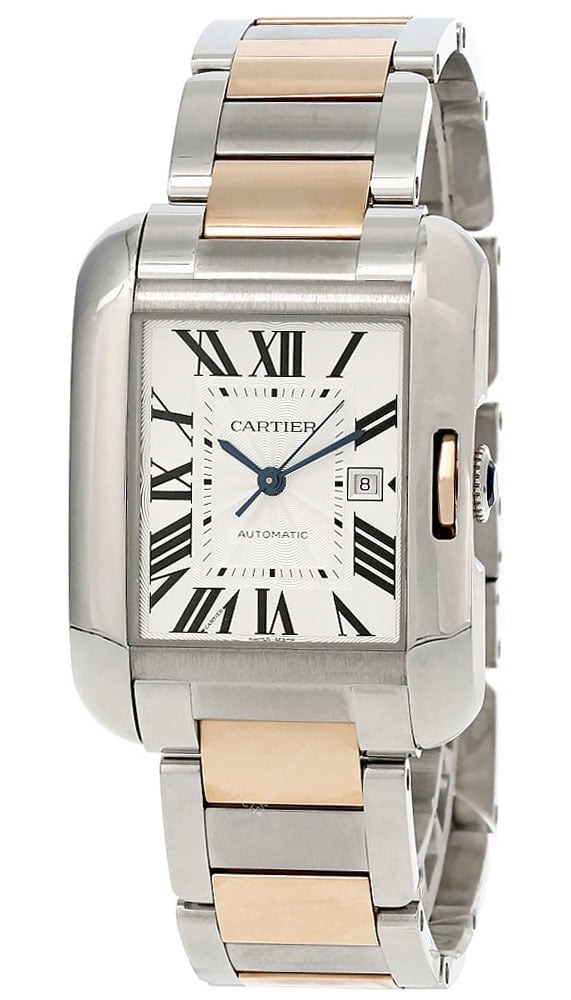 Cartier Tank Anglaise Women's Silver Dial 18K Links Automatic Watch W5310019