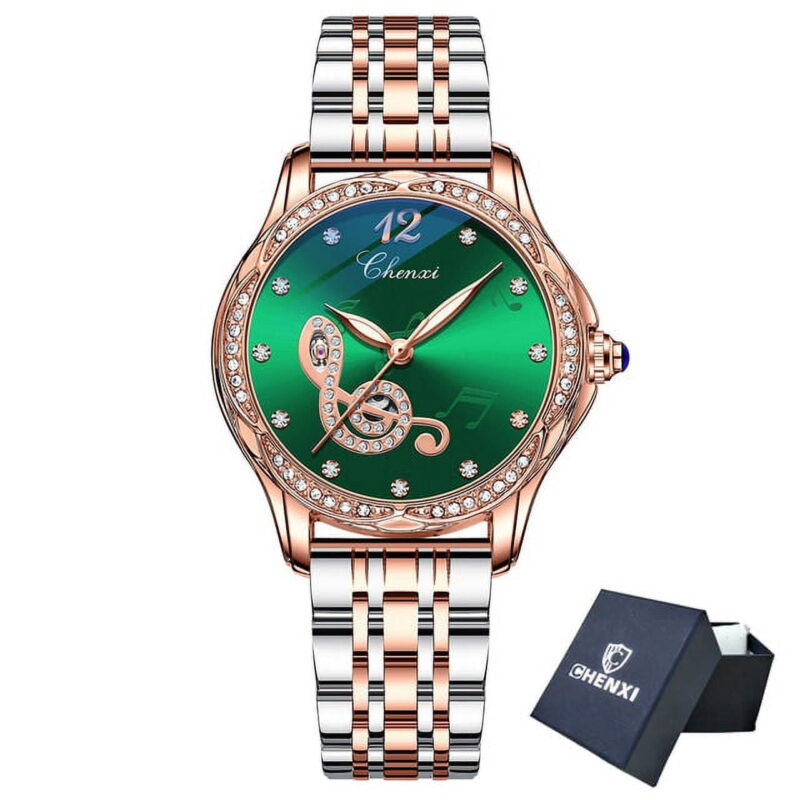 CHENXI Rose Gold Women Automatic Mechanical Watches Top Brand Stainless Steel Waterproof Watch 2022 New Hollow Wristwatch