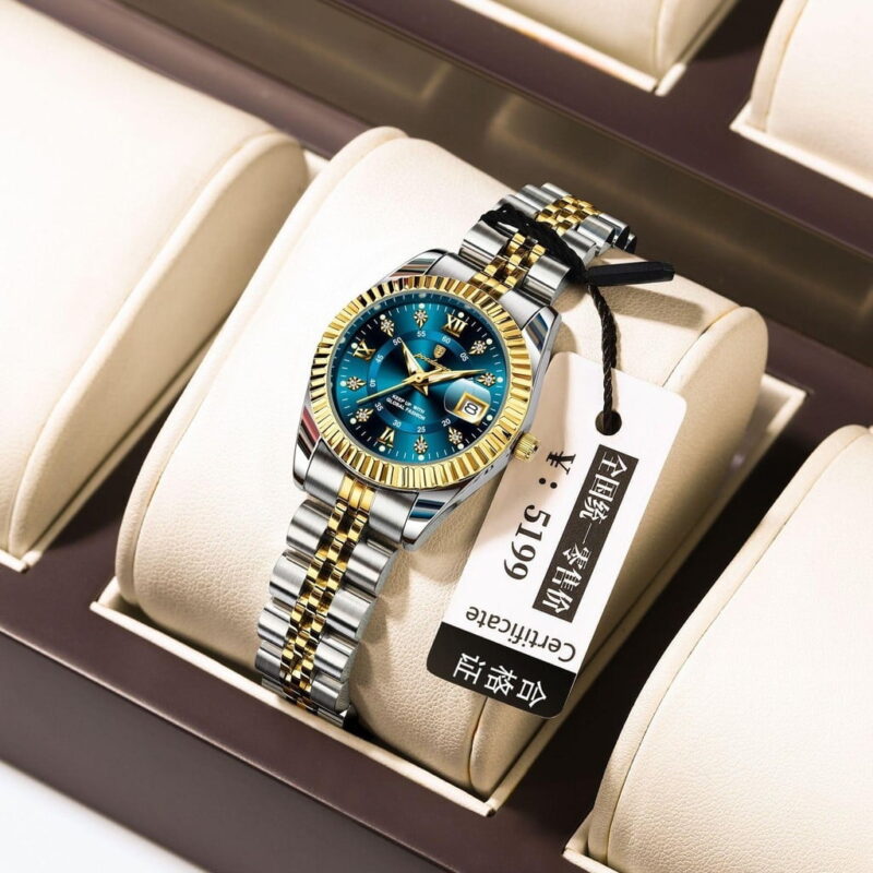 EXPLOJOY Women's Quartz Watch – Elegant Design, Waterproof, Stainless Steel Band, Luminous Dial