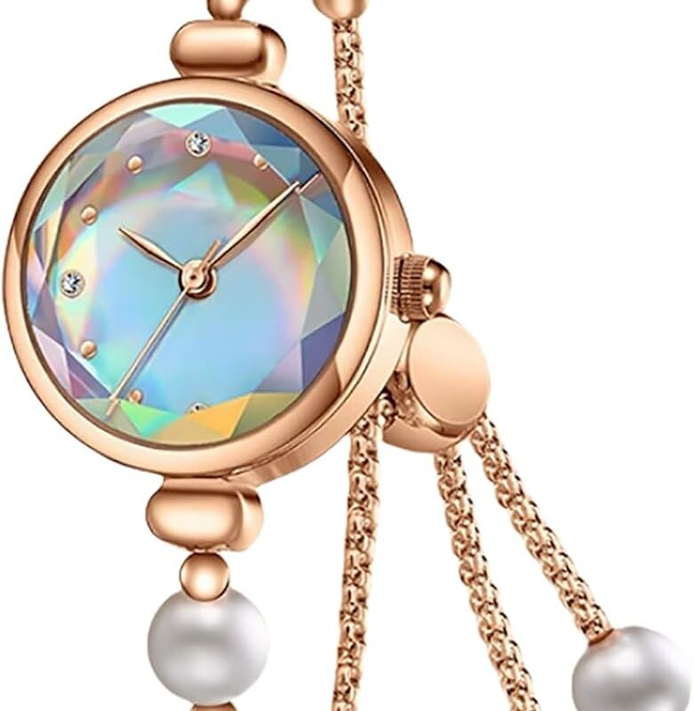 Elegant Pearl Women's Dress Watch Fashion Round Dial Analog Quartz Gift Watch