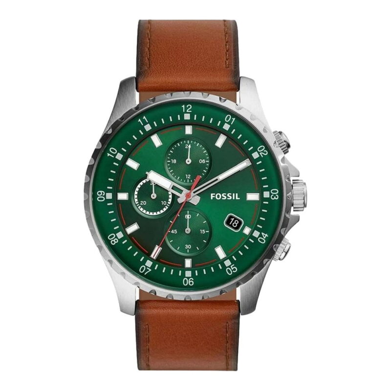 Fossil Men’s Quartz Leather Strap Green Watch FS5734
