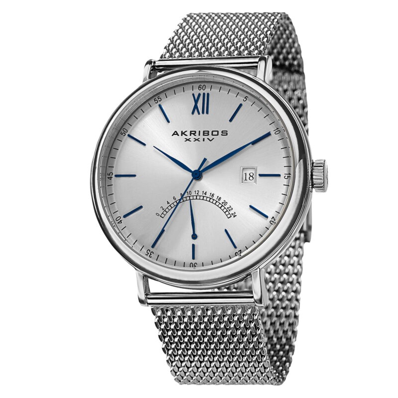 Men's Quartz GMT & Date Stainless Steel Silver-Tone Strap Watch
