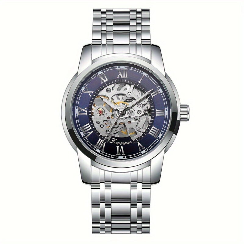 Men's fashion mechanical watch stainless steel luminous waterproof hollow sports automatic mechanical watch