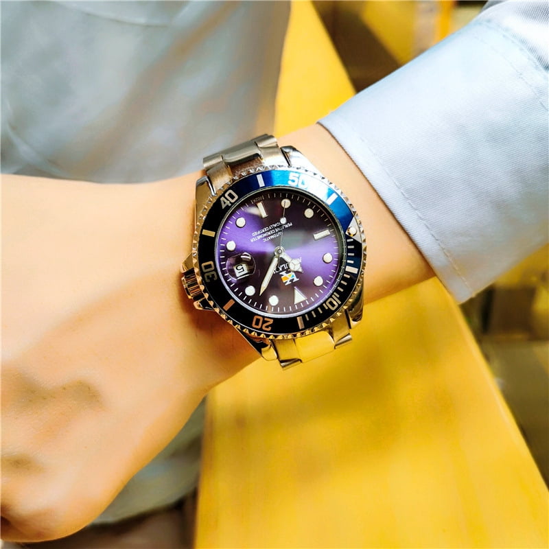 Ogulas Automatic Mechanical Watch Hollow Full Luminous Solid Steel Belt Watch Men's Waterproof