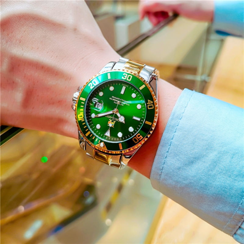 Ogulas Automatic Mechanical Watch Hollow Full Luminous Solid Steel Belt Watch Men's Waterproof