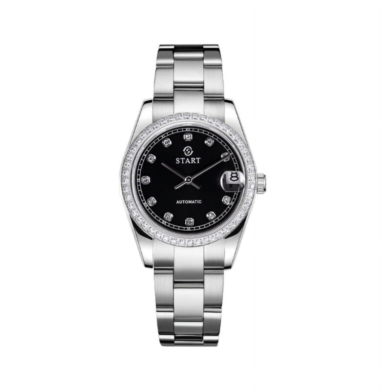 【START】Women's Automatic Mechanical Watch Leisure Fashion Metal Women's Watch Zircon Dial Waterproof Date Function