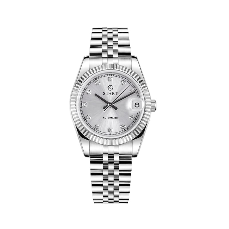 【START】Women's Automatic Mechanical Watch Leisure Fashion Metal Women's Watch Zircon Dial Waterproof Date Function