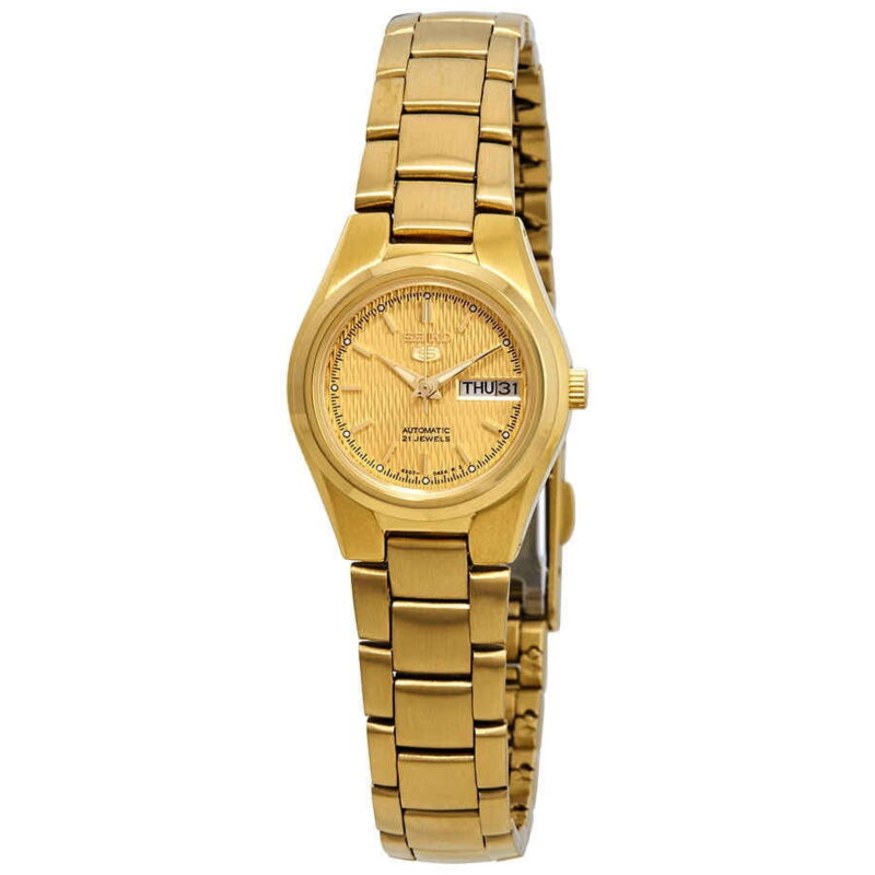 Seiko Series 5 Automatic Gold Dial Ladies Watch SYMC18
