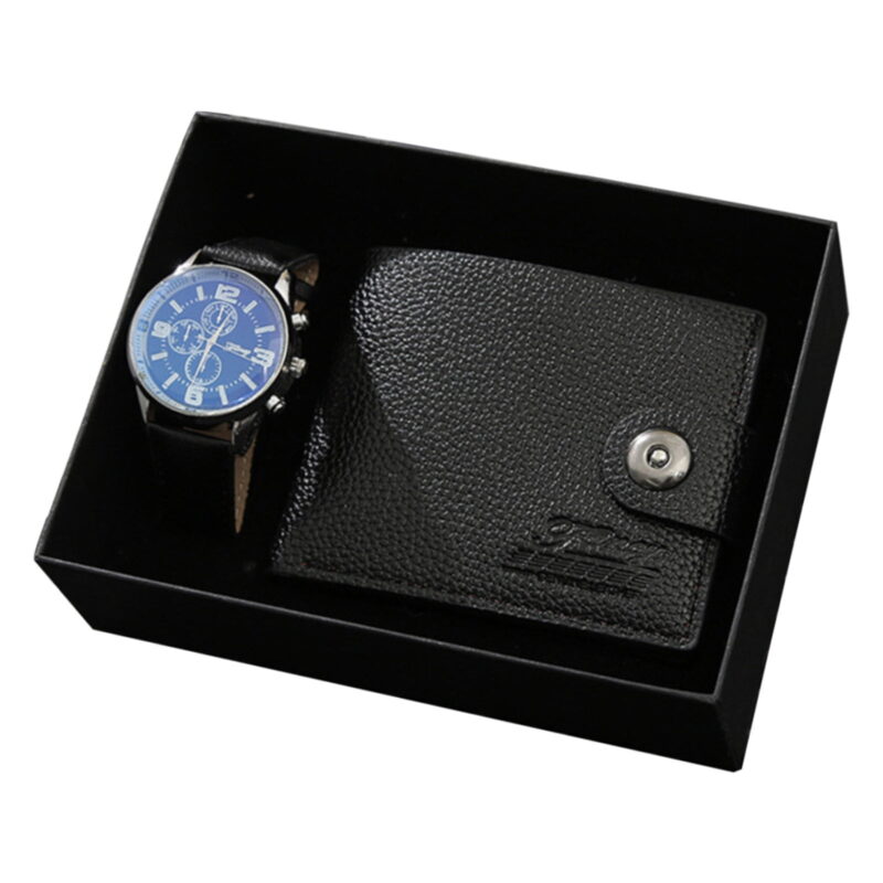 WNFJR Father's Day Gift Set - High-End Men's Accessories - Business Gifts for Men - Premium Leather Wallet and Watch Set