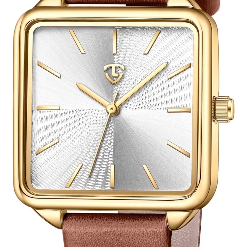 Woman Watch Elegant Square Dial Watches with Leather Strap Waterproof Classic Simple Womens Quartz Watch Gift for Woman