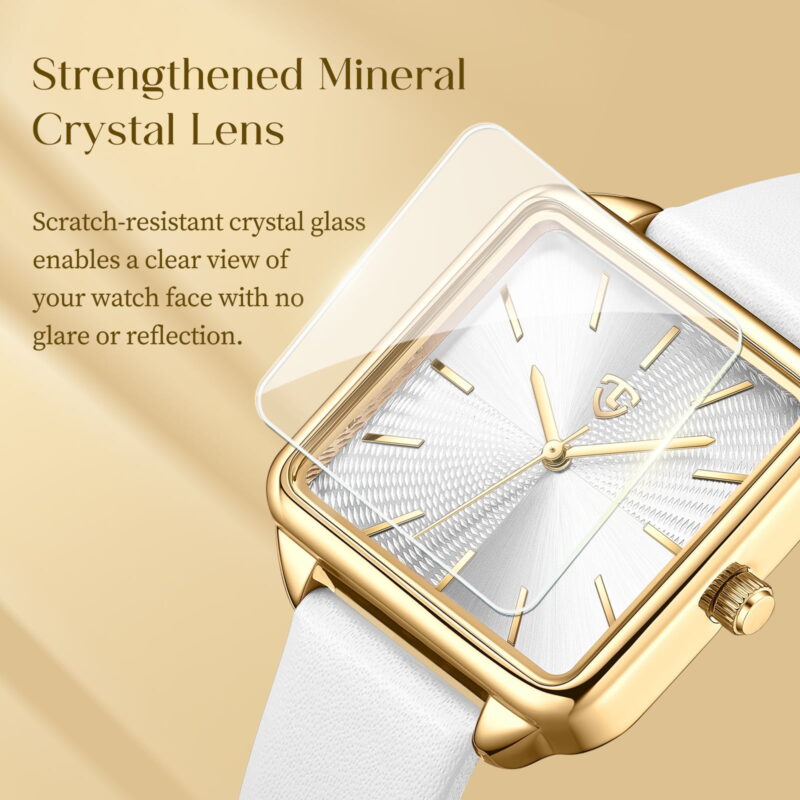 Woman Watch Elegant Square Dial Watches with Leather Strap Waterproof Classic Simple Womens Quartz Watch Gift for Woman