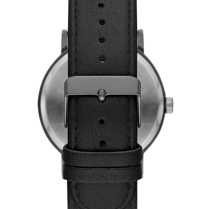 George Men's Watch: Gunmetal Tone Case, Black Easy Read Dial, Black Vegan Leather Band (FMDOGE046)