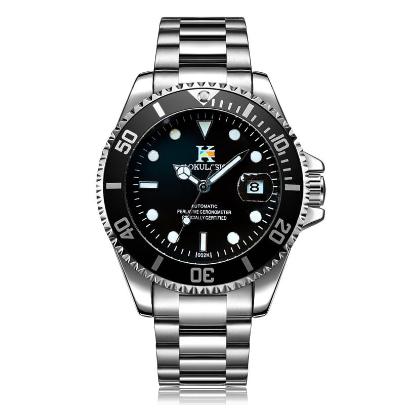 Ogulas Automatic Mechanical Watch Hollow Full Luminous Solid Steel Belt Watch Men's Waterproof - Image 6