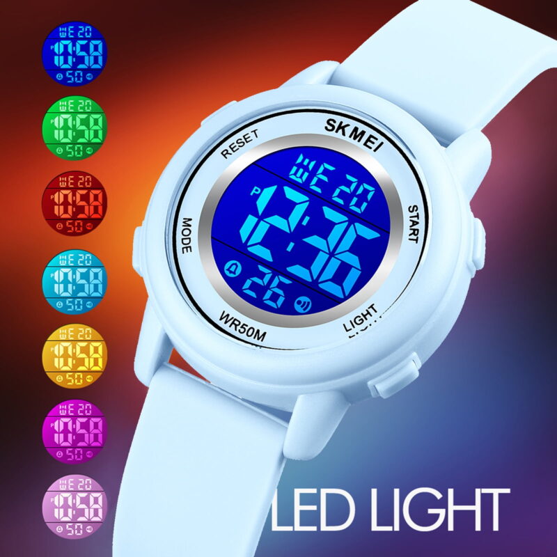 SKMEI Kids Digital Watch, 50M Waterproof Sport Watch for Kids Girls Boys, Multifunction Luminous Watches Birthday Christmas Gifts for 5-7-10-12-Year-Old, Blue