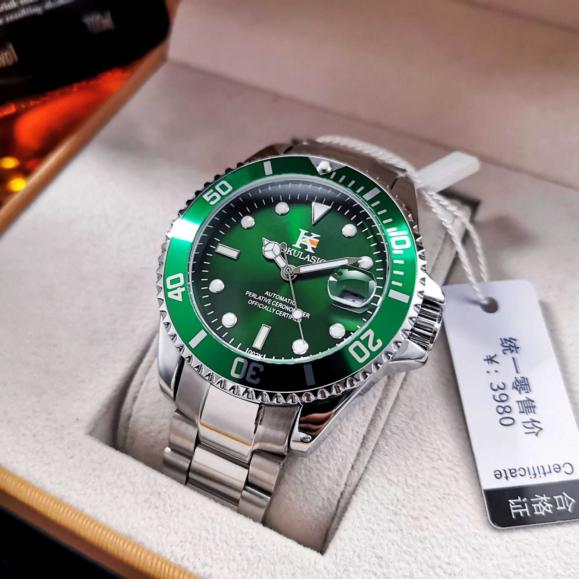 Ogulas Automatic Mechanical Watch Hollow Full Luminous Solid Steel Belt Watch Men's Waterproof - Image 4