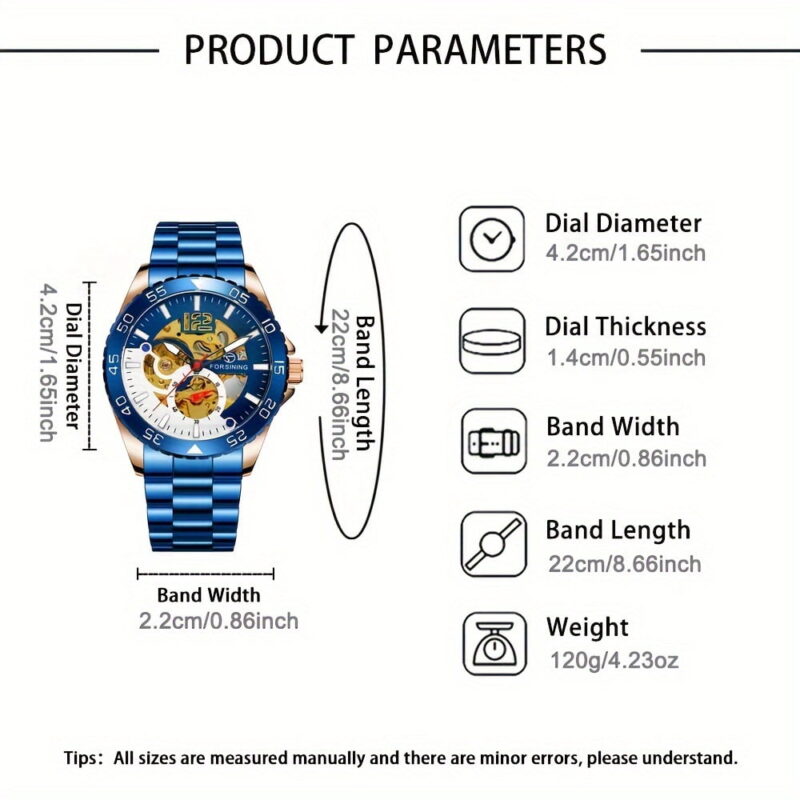 Men's Luxury Fashion Mechanical Watch Casual Stainless Steel Hollow Waterproof Luminous Sports Automatic Mechanical Watch